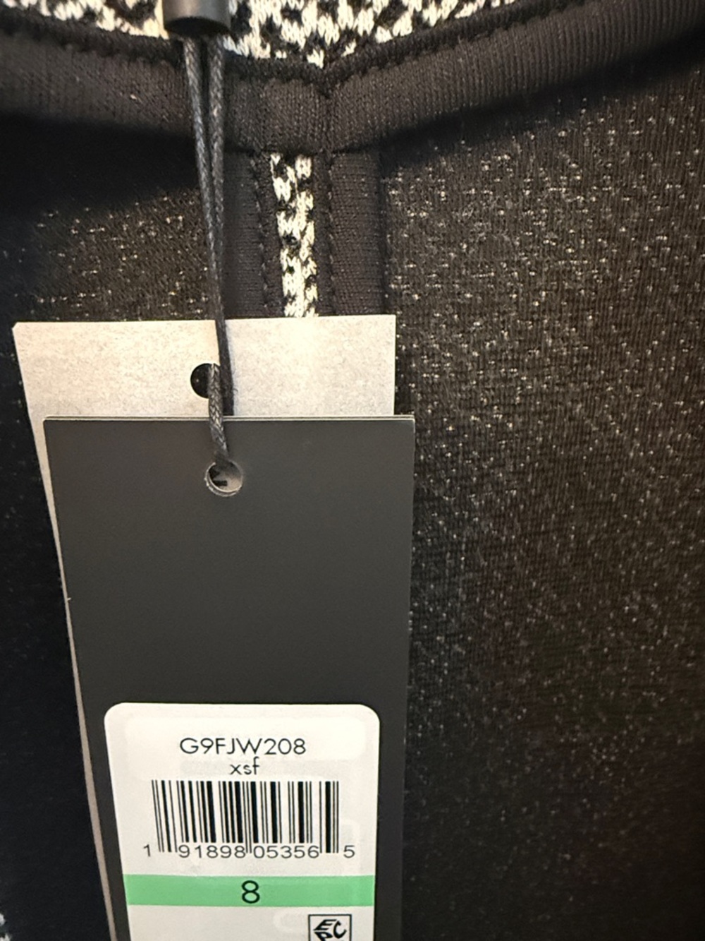 NWT Karl Lagerfeld Black and White Textured Suit with leather like trim - Picture 2 of 5